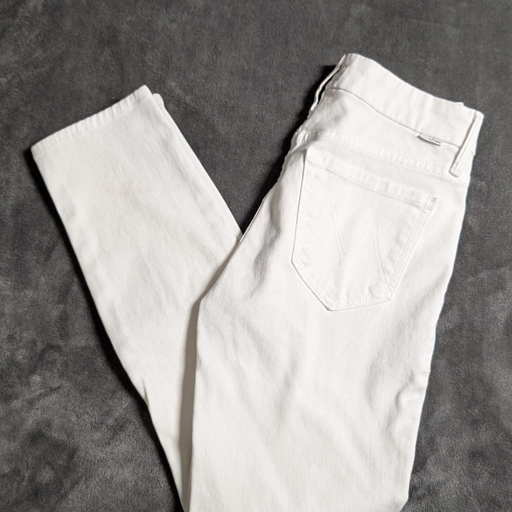 MOTHER White Cropped Ankle Jeans Modern Fit